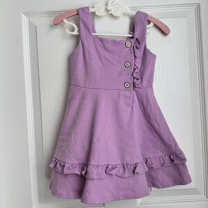 Janie and Jack Lavender Dress with Ruffle and Button Detail